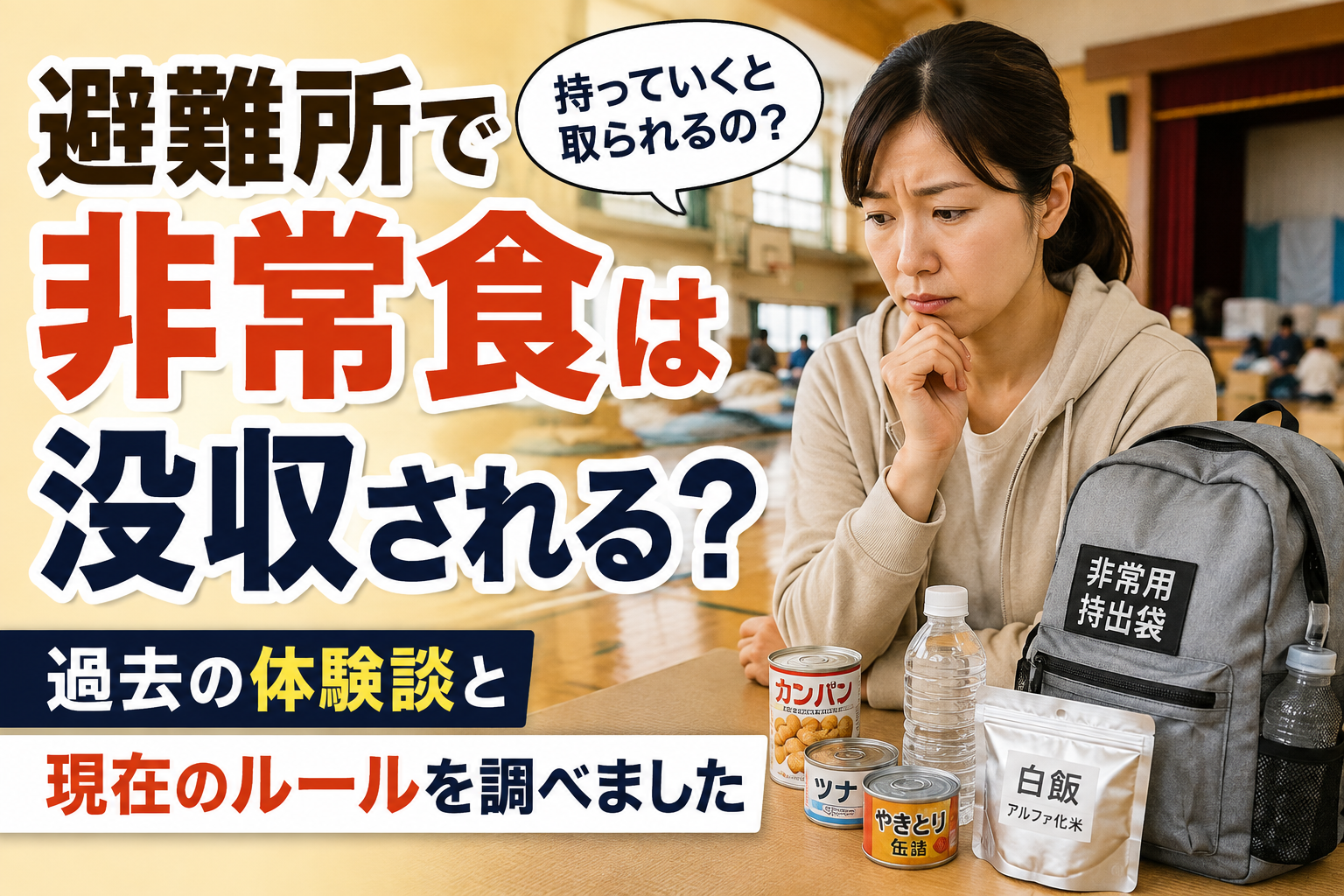 避難所に非常食を持っていくと没収される？過去の体験談と現在のルール