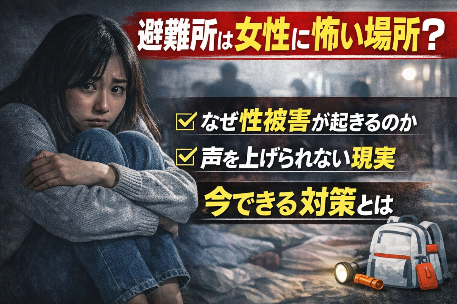 避難所は女性にとって怖い場所になる？性被害が起きる理由と「声を上げられない現実」、今できる対策