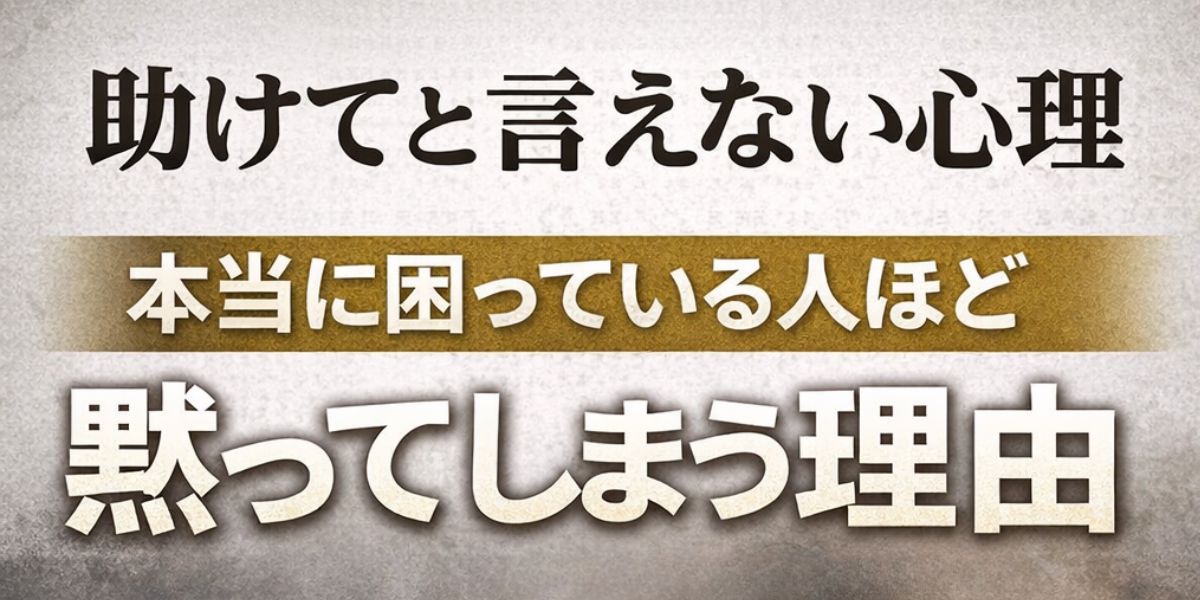 助けてと言えない心理｜本当に困っている人ほど黙ってしまう理由