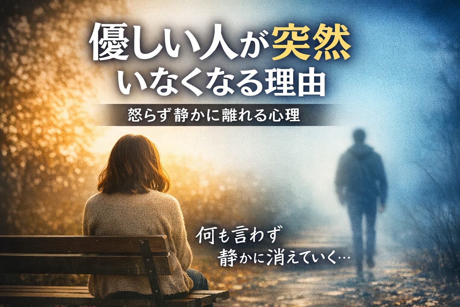 優しい人が突然いなくなる理由｜怒らず静かに離れる心理