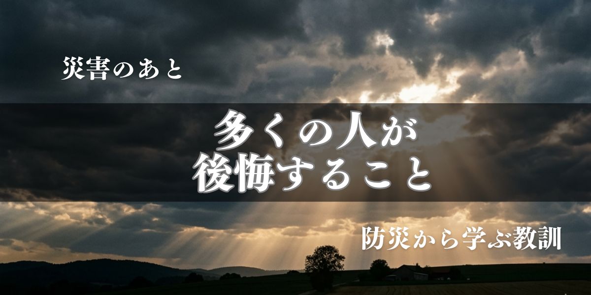 災害のあと、多くの人が後悔すること