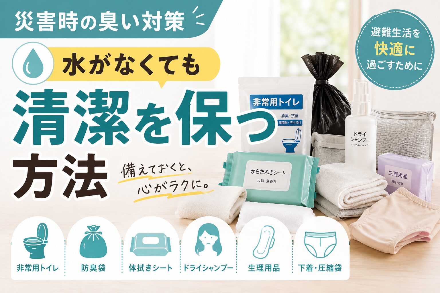 災害時の臭い対策｜水がなくても清潔を保つ方法