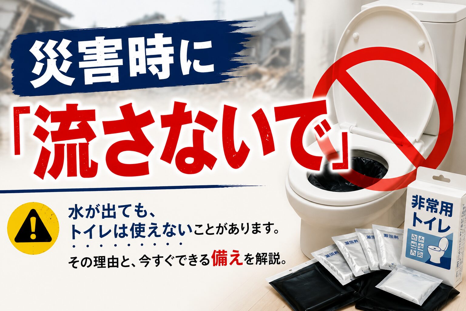 水が出てもトイレは使えない？災害時に“流すな”と言われる理由と備え